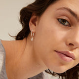pilgrim blink square silver hoop earring