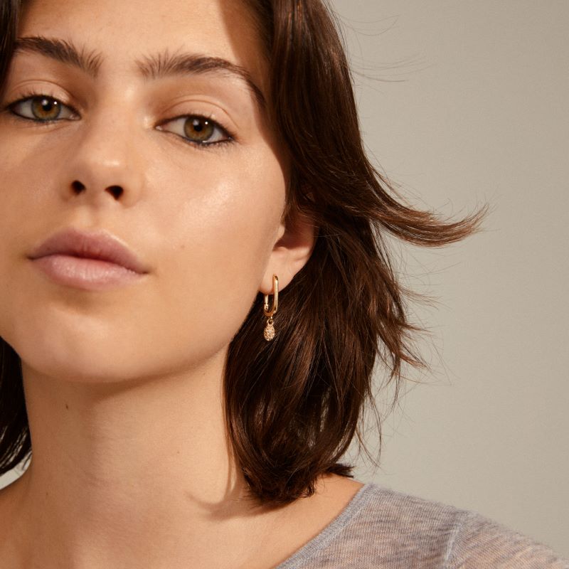 pilgrim blink square gold hoop earring