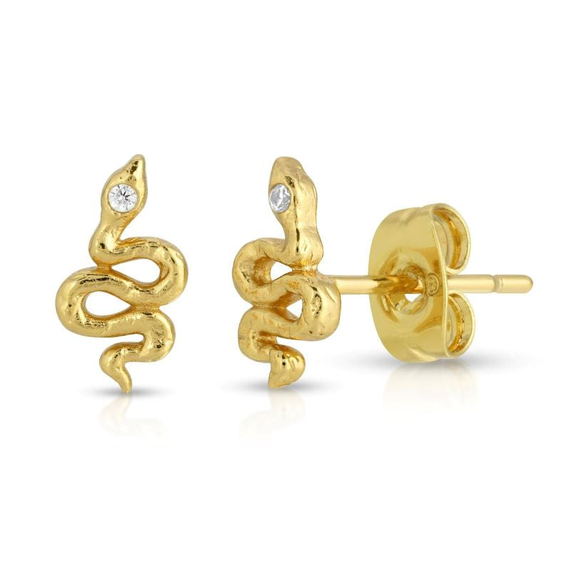 elizabeth stone mystic serpent stud earring