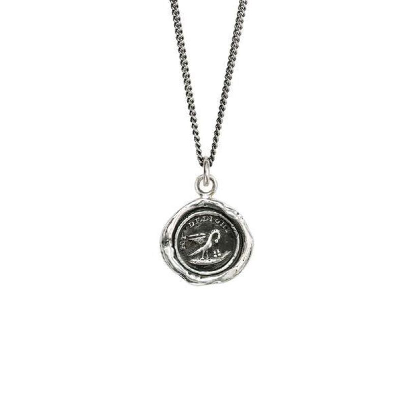 pyrrha my delight bird silver necklace
