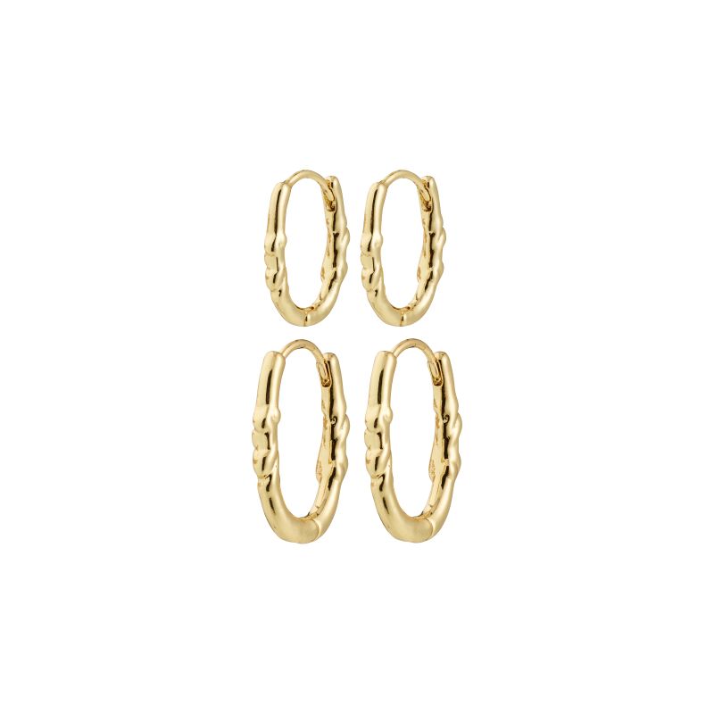 pilgrim sense gold hoop duo earring