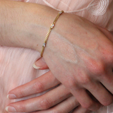 prima emerald cut crystal gold bracelet
