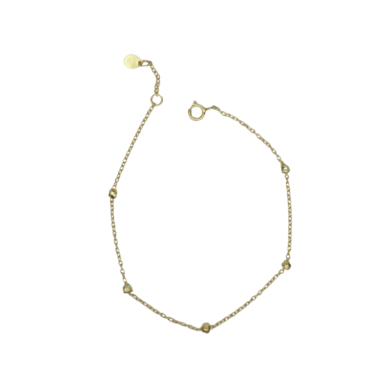 prima plain nugget gold bracelet