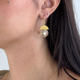 eneida franca half moon gemstone smokey quartz earring