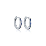 theia 12mm sapphire silver hoop earring