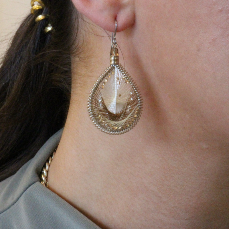 machu picchu boho gold bronze earring