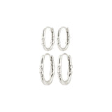 pilgrim sense silver hoop duo earring
