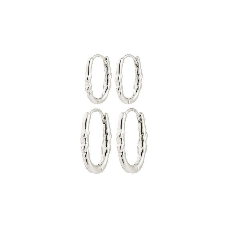 pilgrim sense silver hoop duo earring