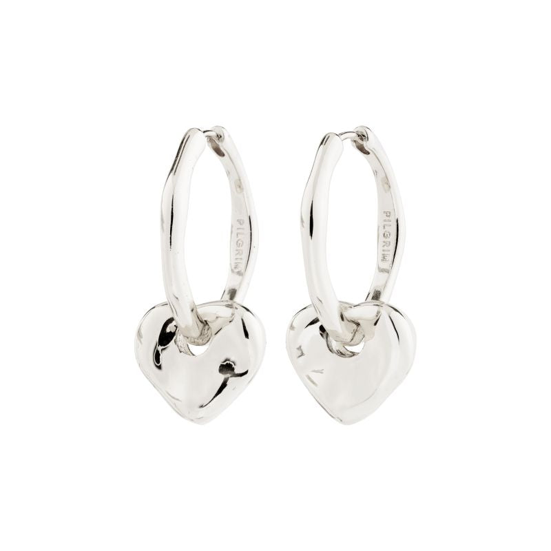 pilgrim nova silver heart earring