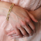 prima large paperclip gold chain bracelet