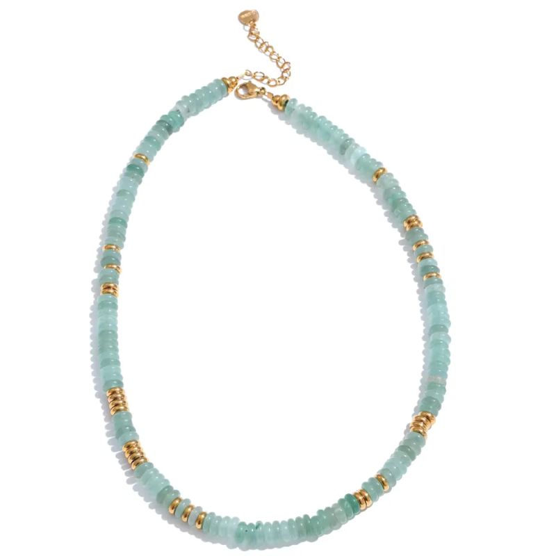sahira aventurine gold beaded necklace