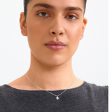 pilgrim trace silver flower necklace