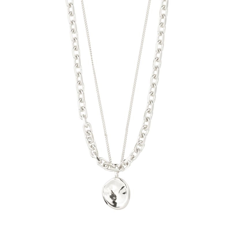 pilgrim sparkle 2 in 1 silver necklace