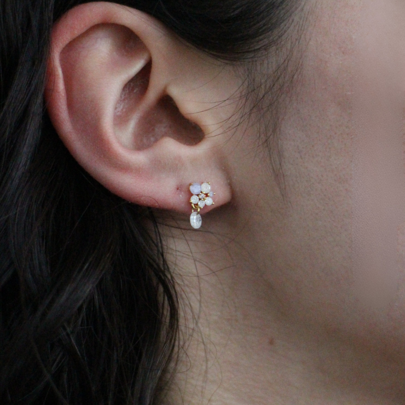 tai gold lavender ombre flower earring
