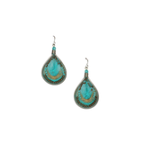 machu picchu boho bronze turquoise earring