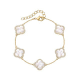electric picks icon gold white mother of pearl bracelet