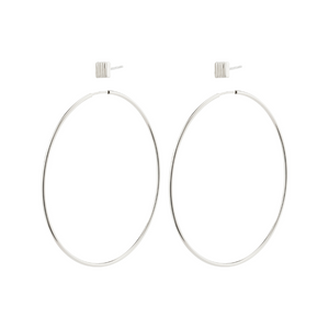 pilgrim care hoop and stud earring set silver