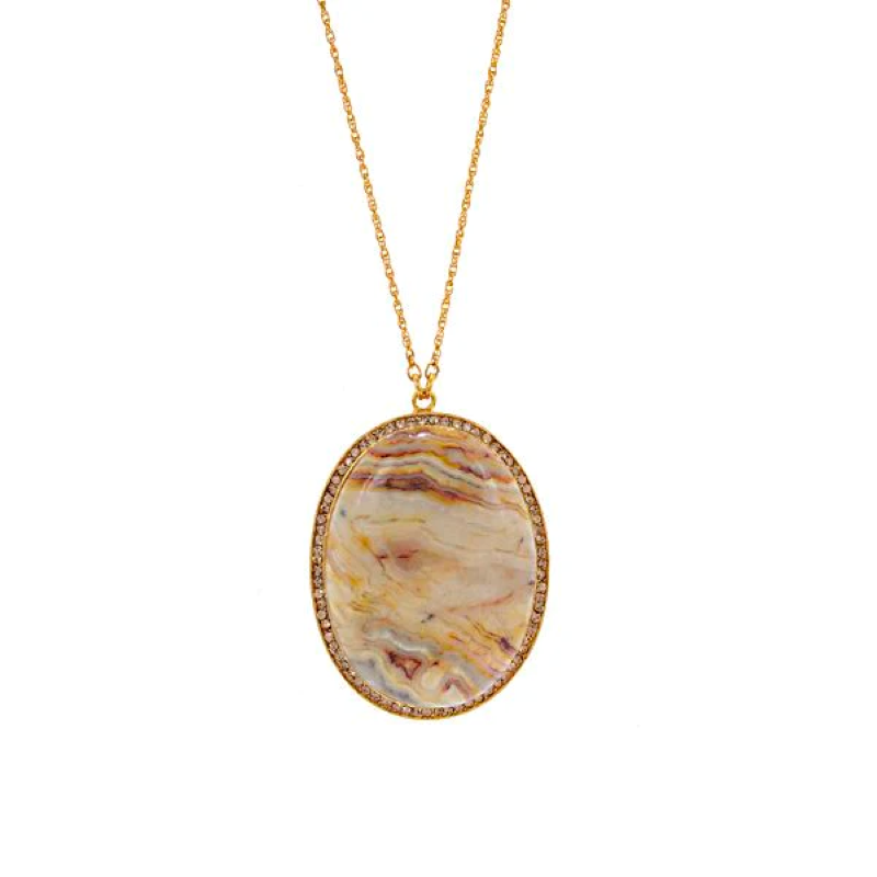rebel designs crystal encrusted cabachon necklace