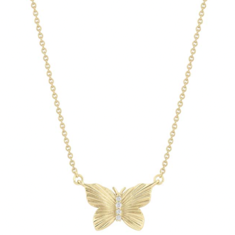 electric picks meadow gold crystal butterfly necklace