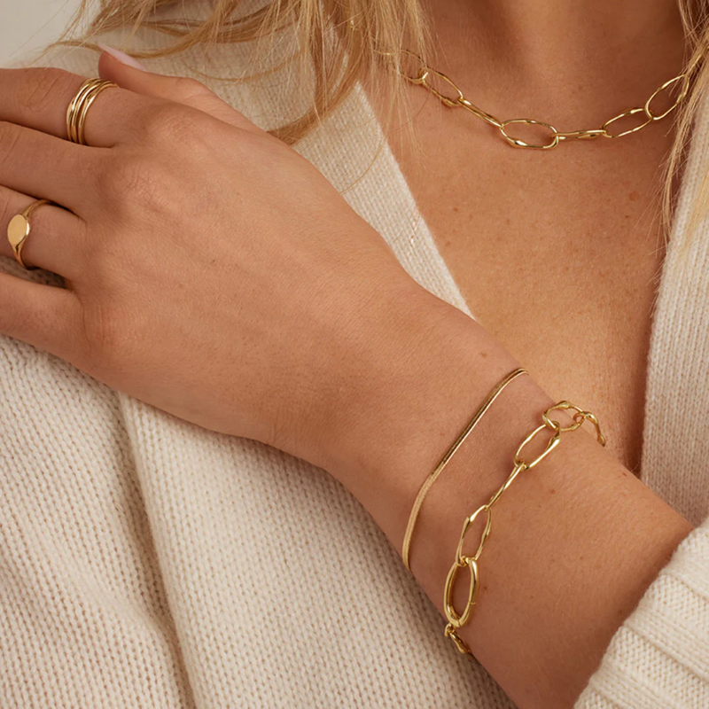 gorjana jagger gold chain link bracelet