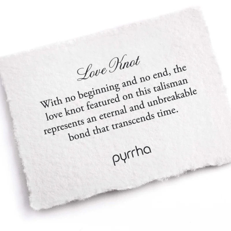 pyrrha love knot silver talisman necklace