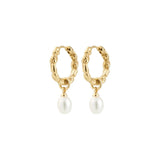 pilgrim shift gold pearl hoop earring