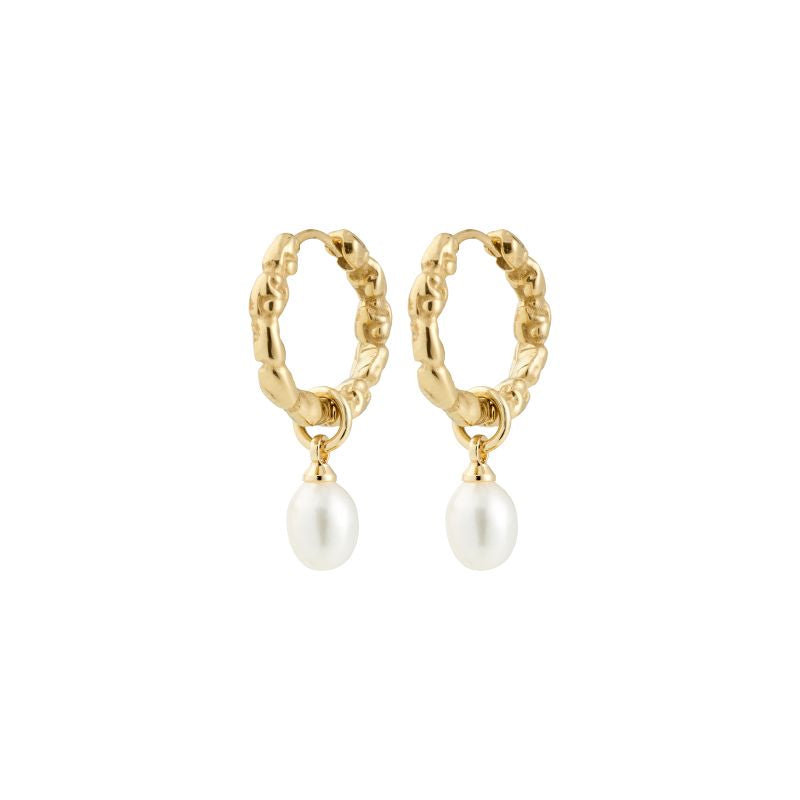 pilgrim shift gold pearl hoop earring