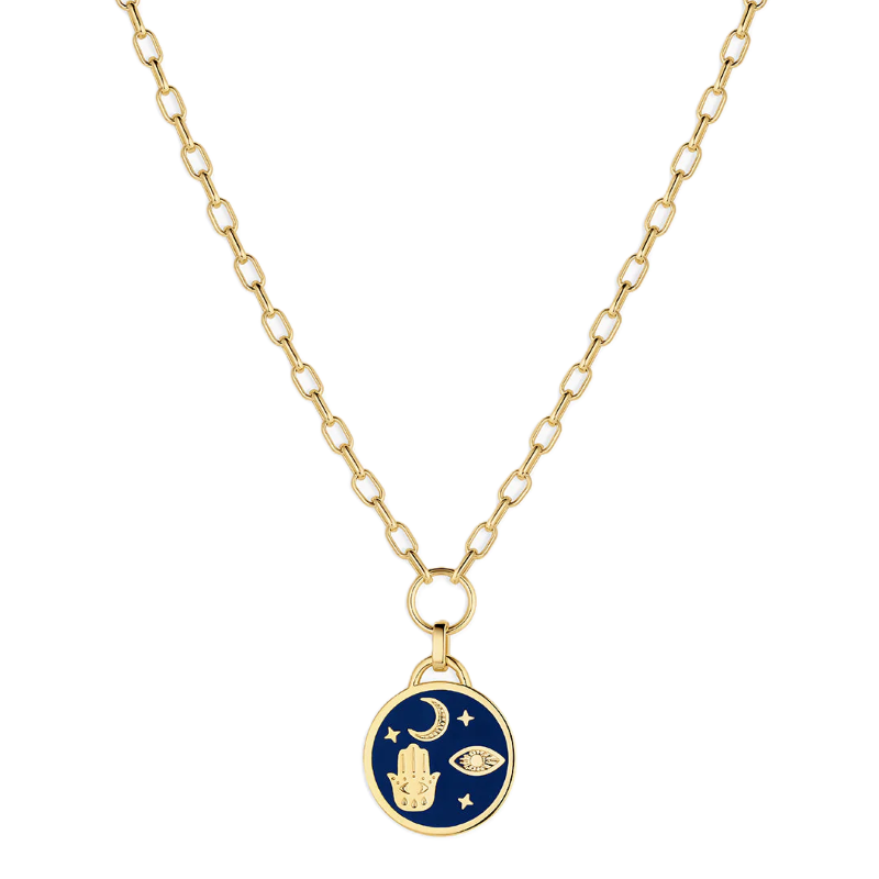 gorjana good vibrations gold navy necklace