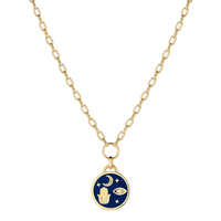 gorjana good vibrations gold navy necklace