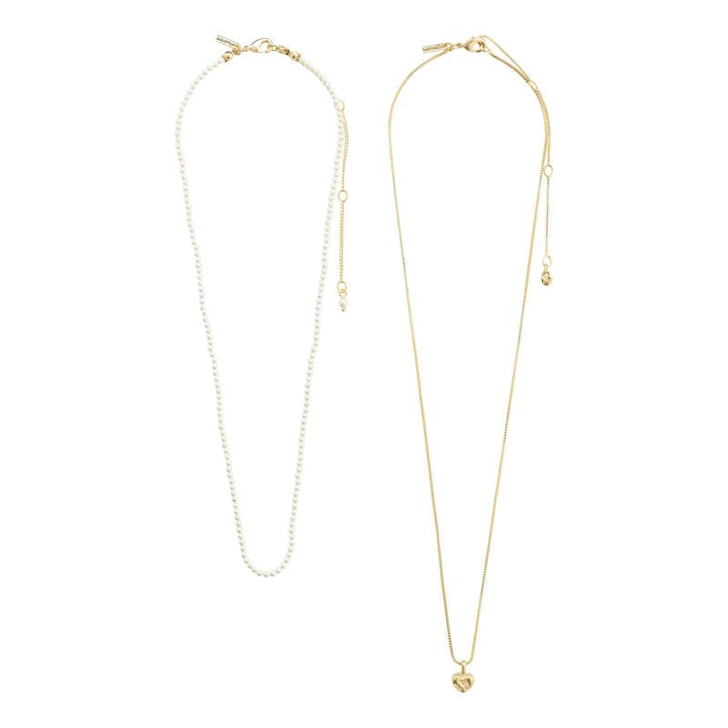 pilgrim arlet gold 2 in 1 necklace set