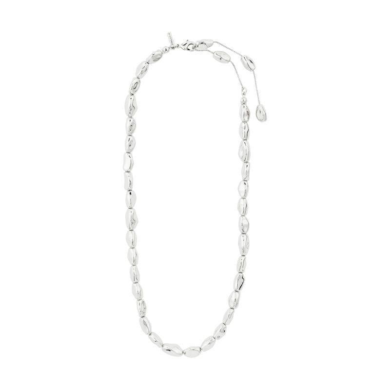 pilgrim presence silver beaded necklace
