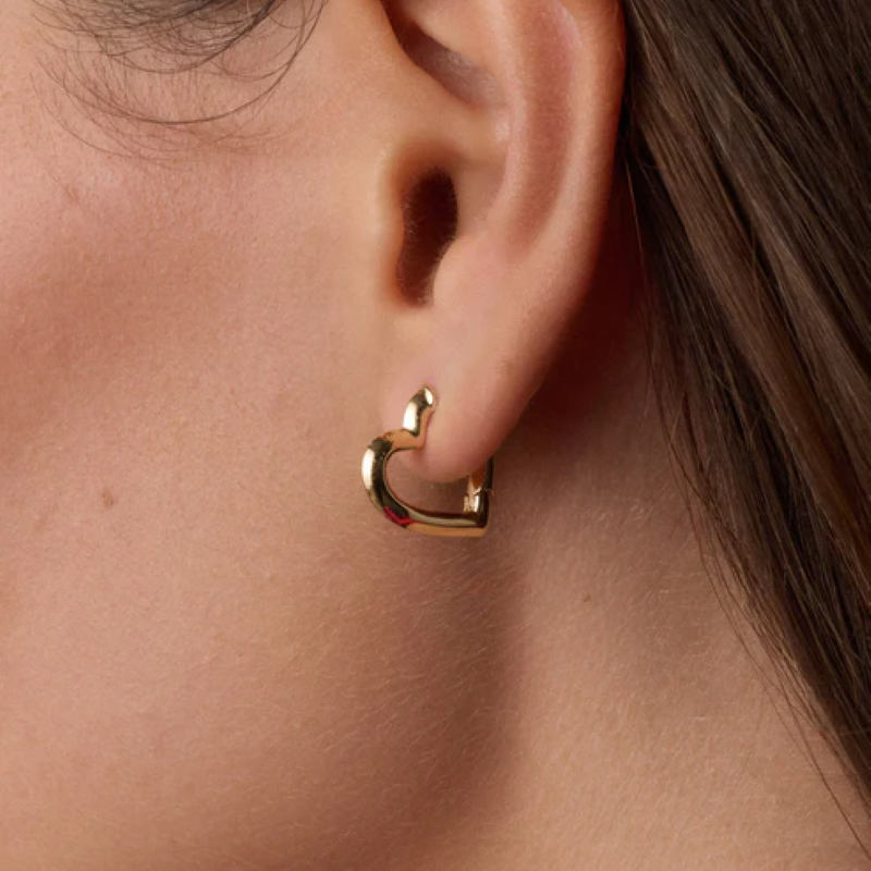 gorjana campbell heart gold heart huggies