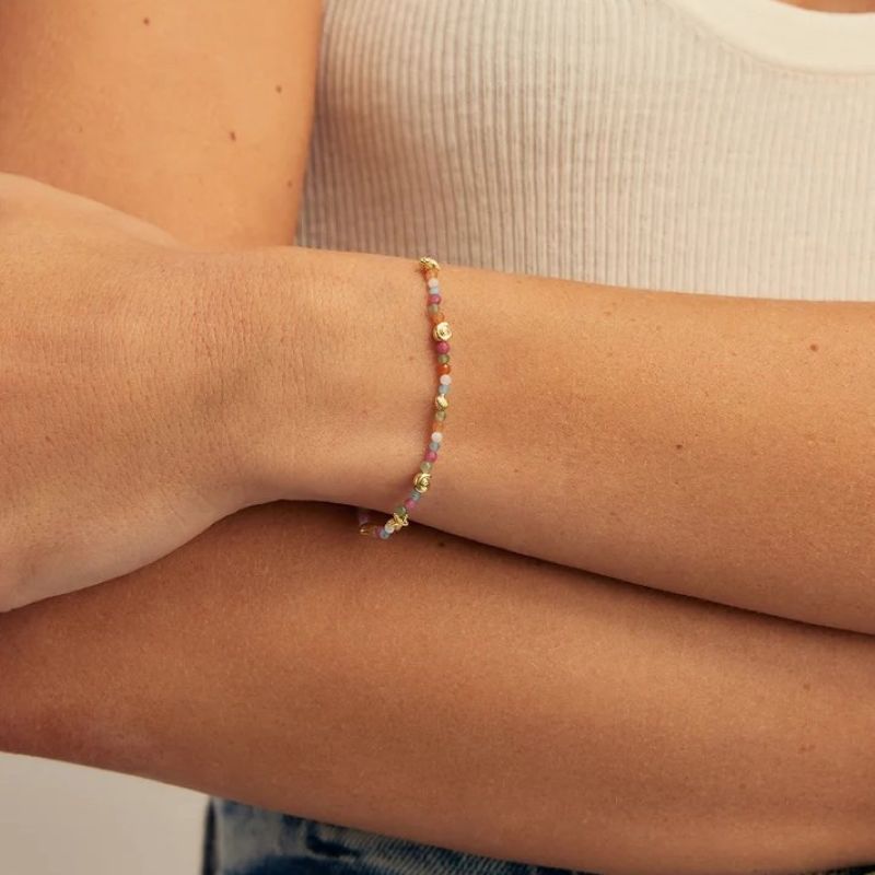 gorjana beaded stretch reef mini charm bracelet 