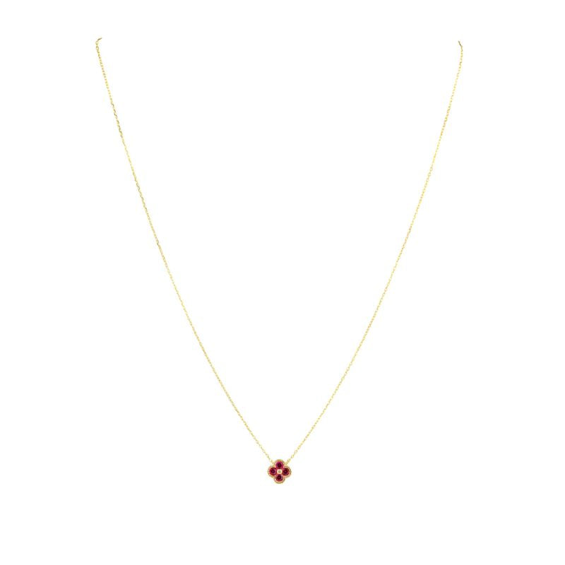 sahira mini gracie gold pink sapphire necklace