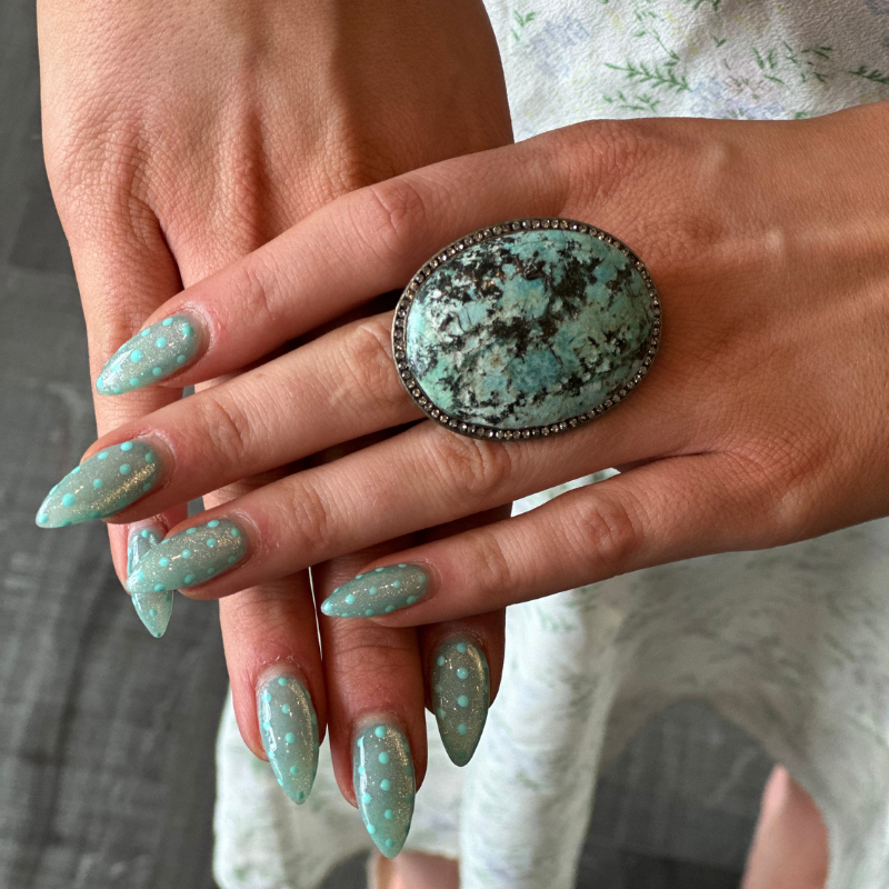 rebel designs crystal encrusted stone ring