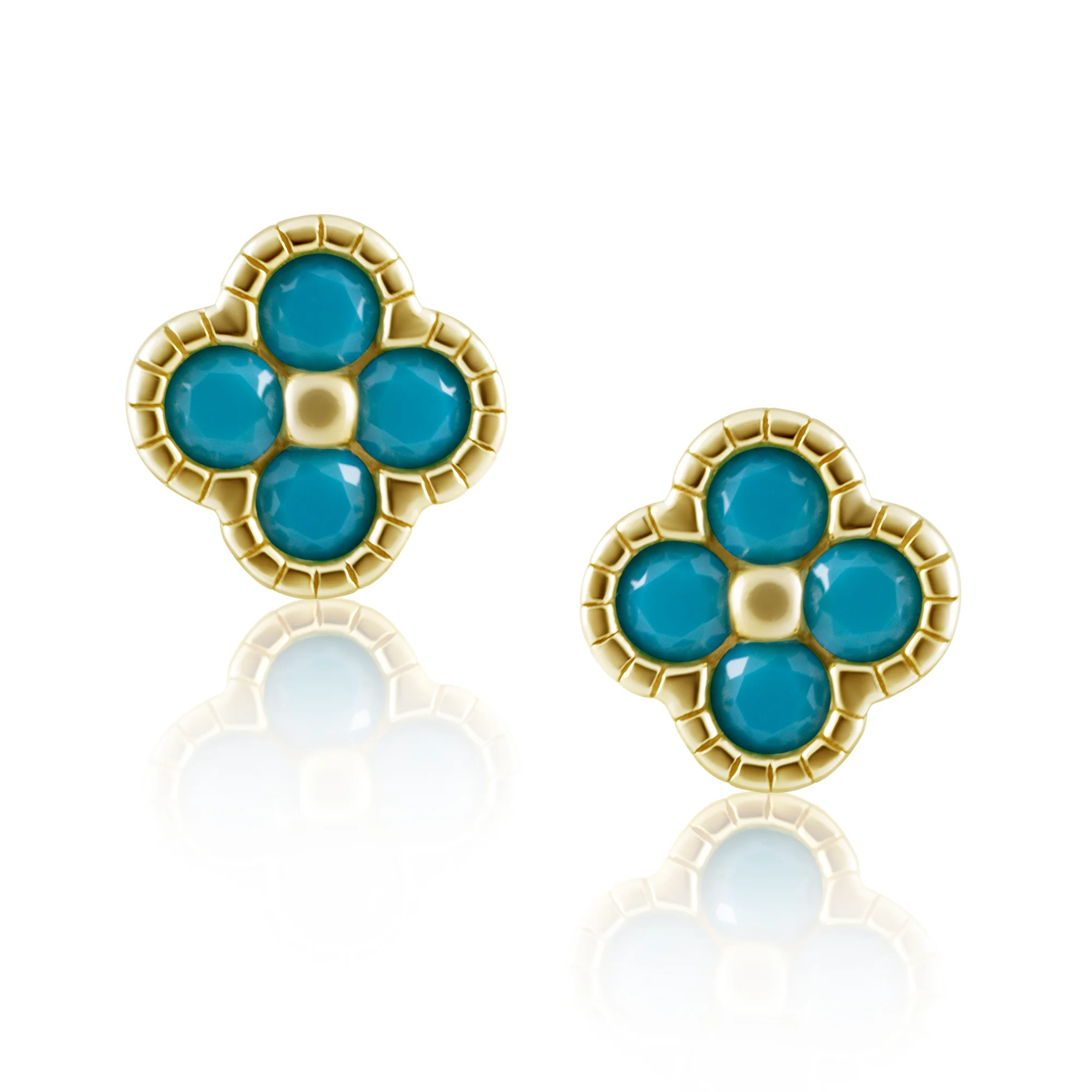 sahira gracie turquoise gold stud earring