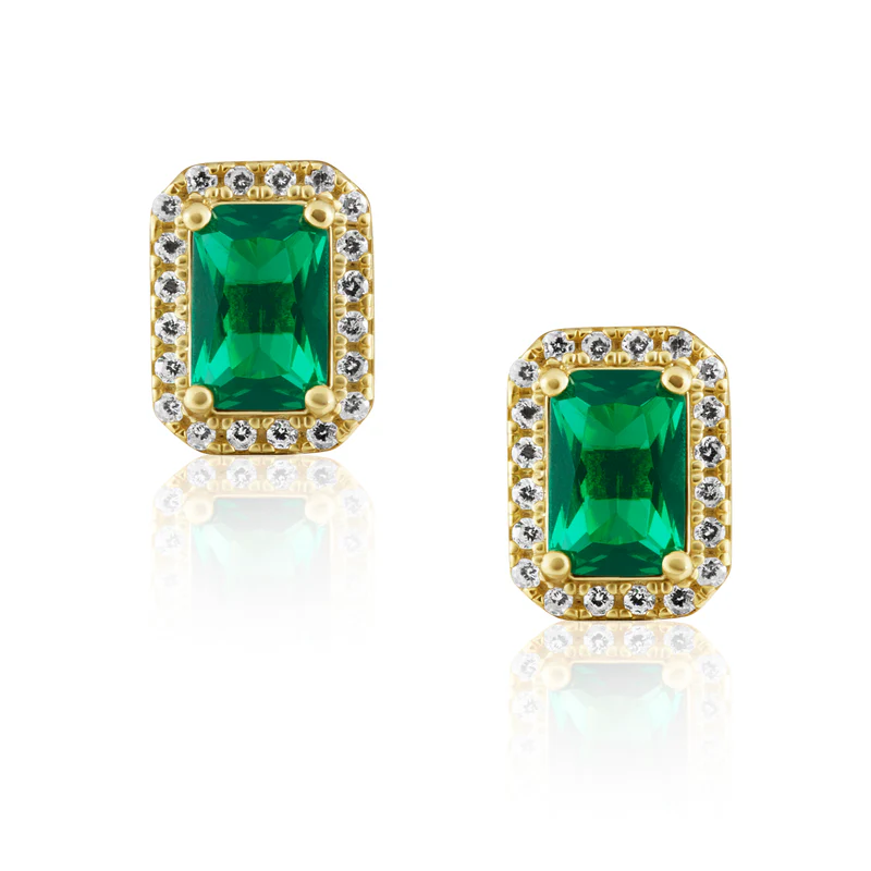 sahira nora emerald gold stud earring