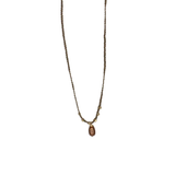 prima crocheted beaded teardrop brown rice seed pearl necklace
