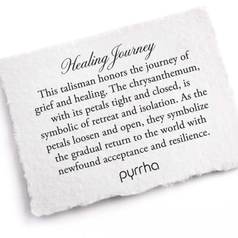 pyrrha healing journey silver talisman