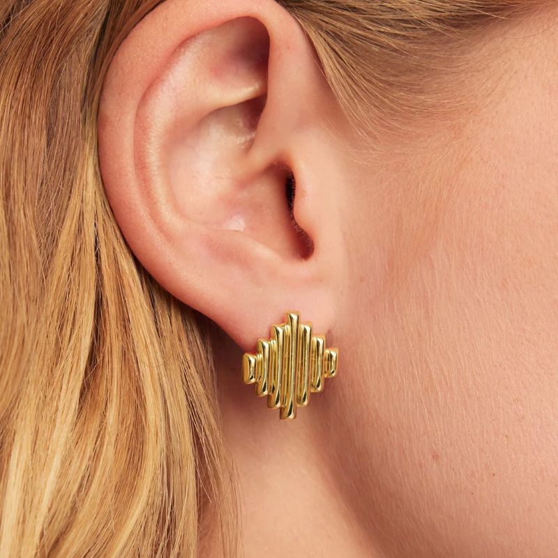 gorjana melrose stacked gold stud earring