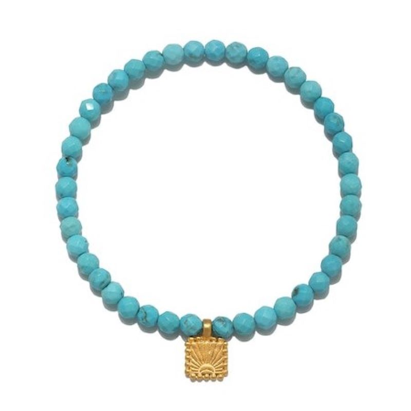 satya turquoise gold sunrise beaded bracelet