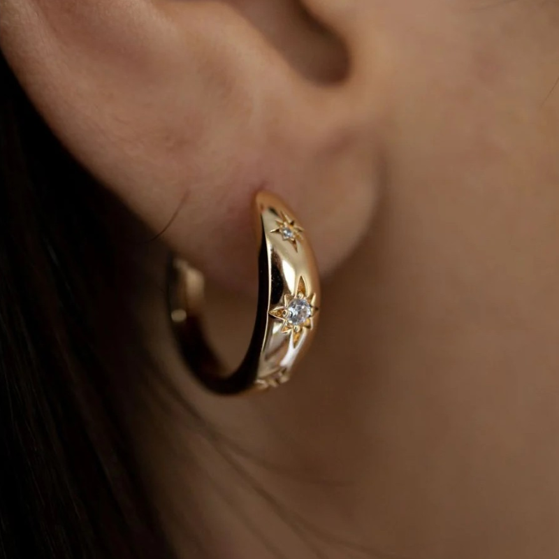 leeada stevie gold small hoop earring