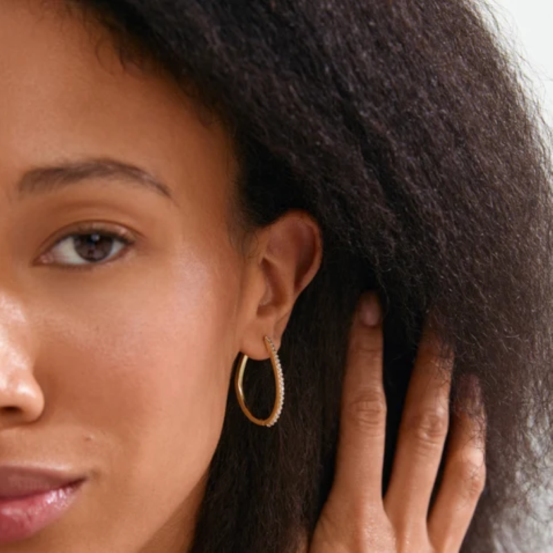 pilgrim root gold hoop earring