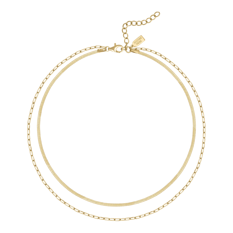 electric picks 2 chain gold necklace