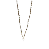 prima crocheted beaded teardrop white seed pearl necklace
