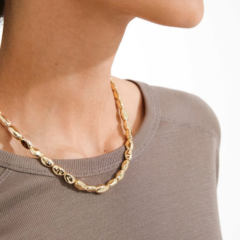 pilgrim presence gold beaded necklace