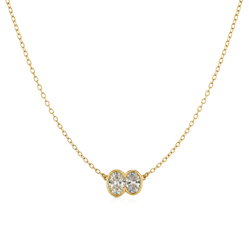 sahira lumi bezel gold necklace