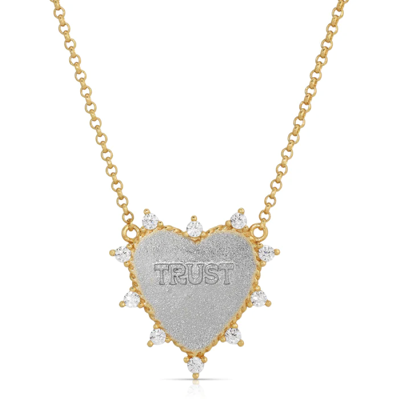 joy dravecky heart of trust gold silver necklace