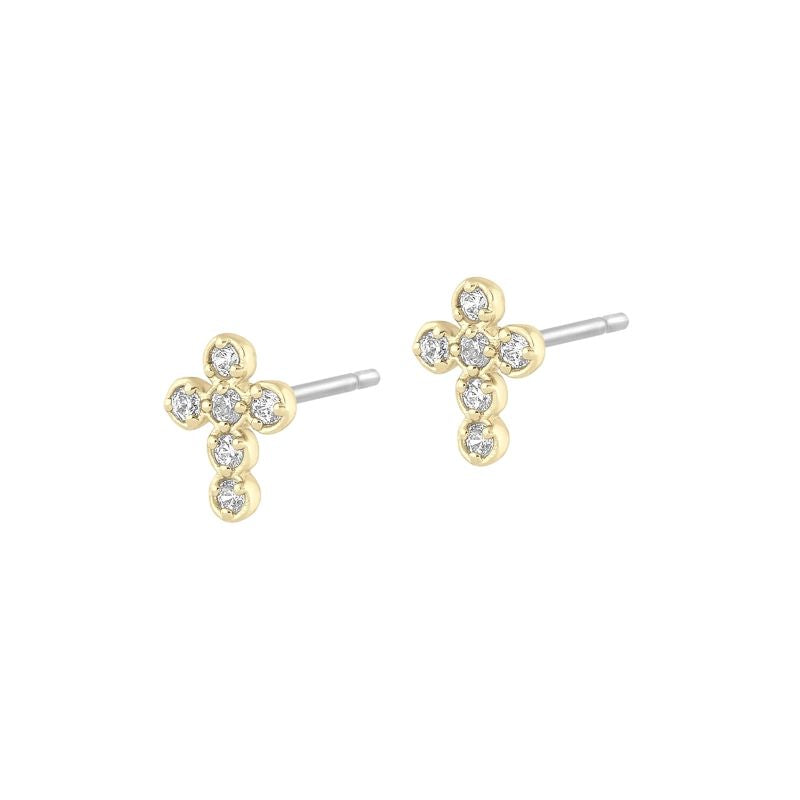electric picks like a prayer gold stud cross earring