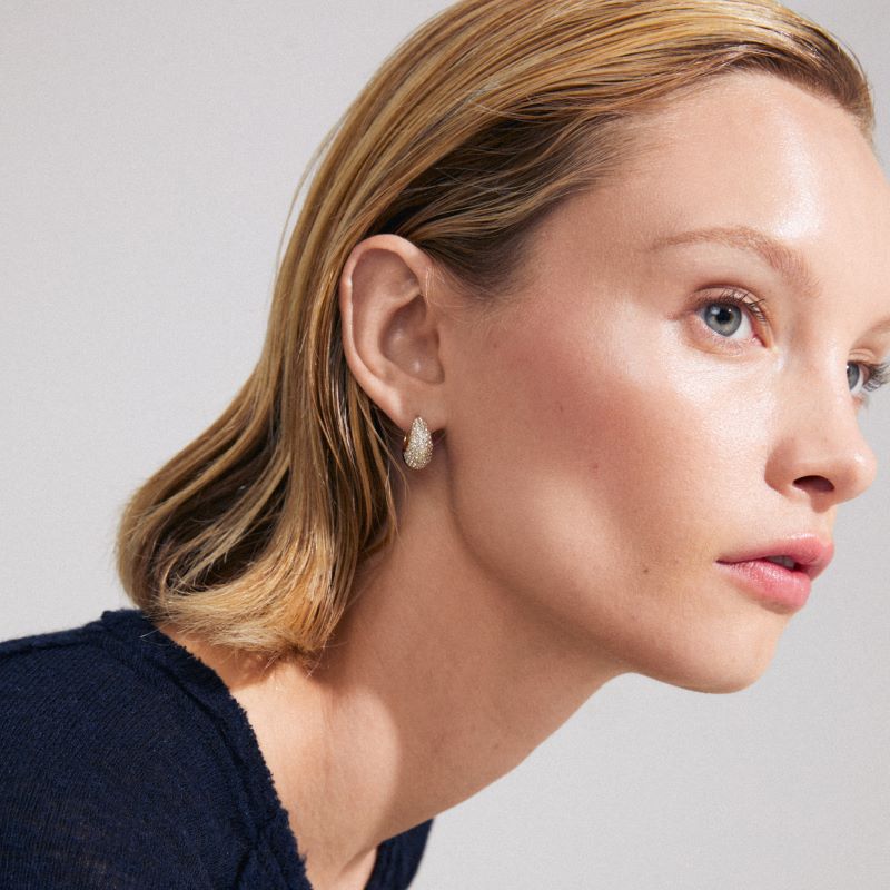 pilgrim focus gold crystal hoop earring'